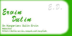 ervin dulin business card